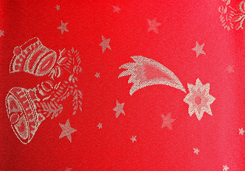 TOVAGLIA NATALIZIA ROSSA CM.160X160 POLIESTERE