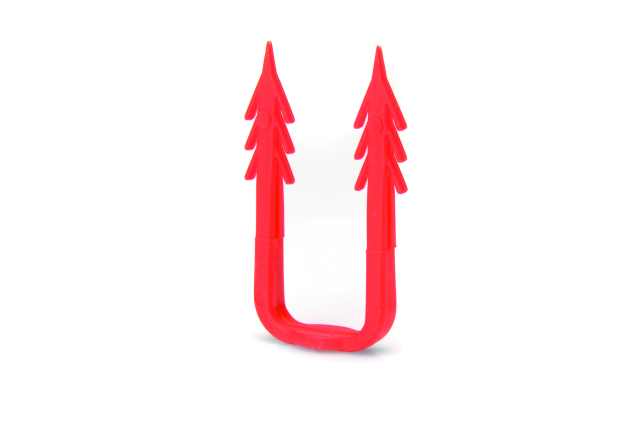 Clips per il fissaggio manuale del tubo, realizzato in materiale plastico