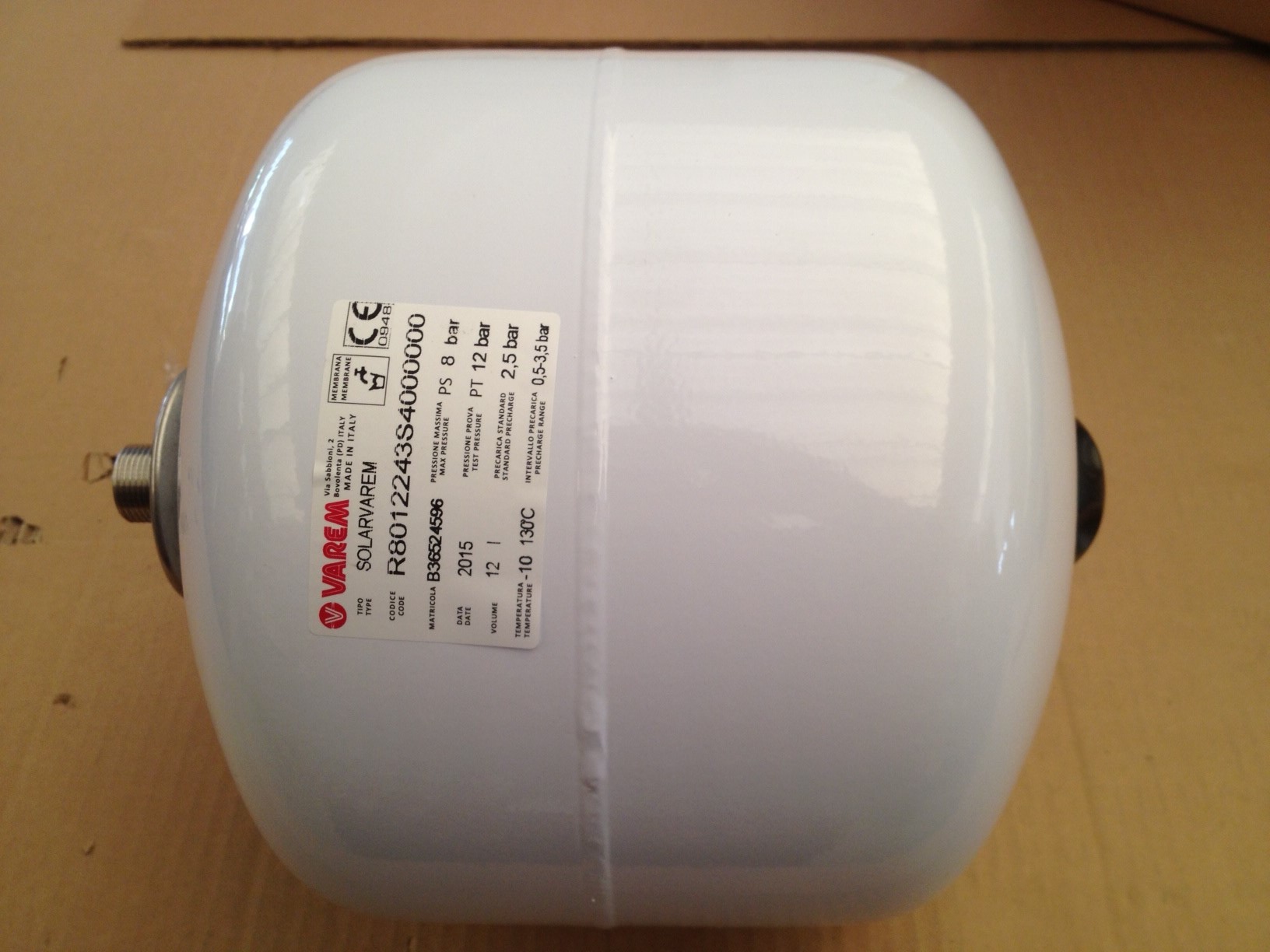 VASO DI ESPANSIONE SOLARVAREM 12 LITRI 3/4"