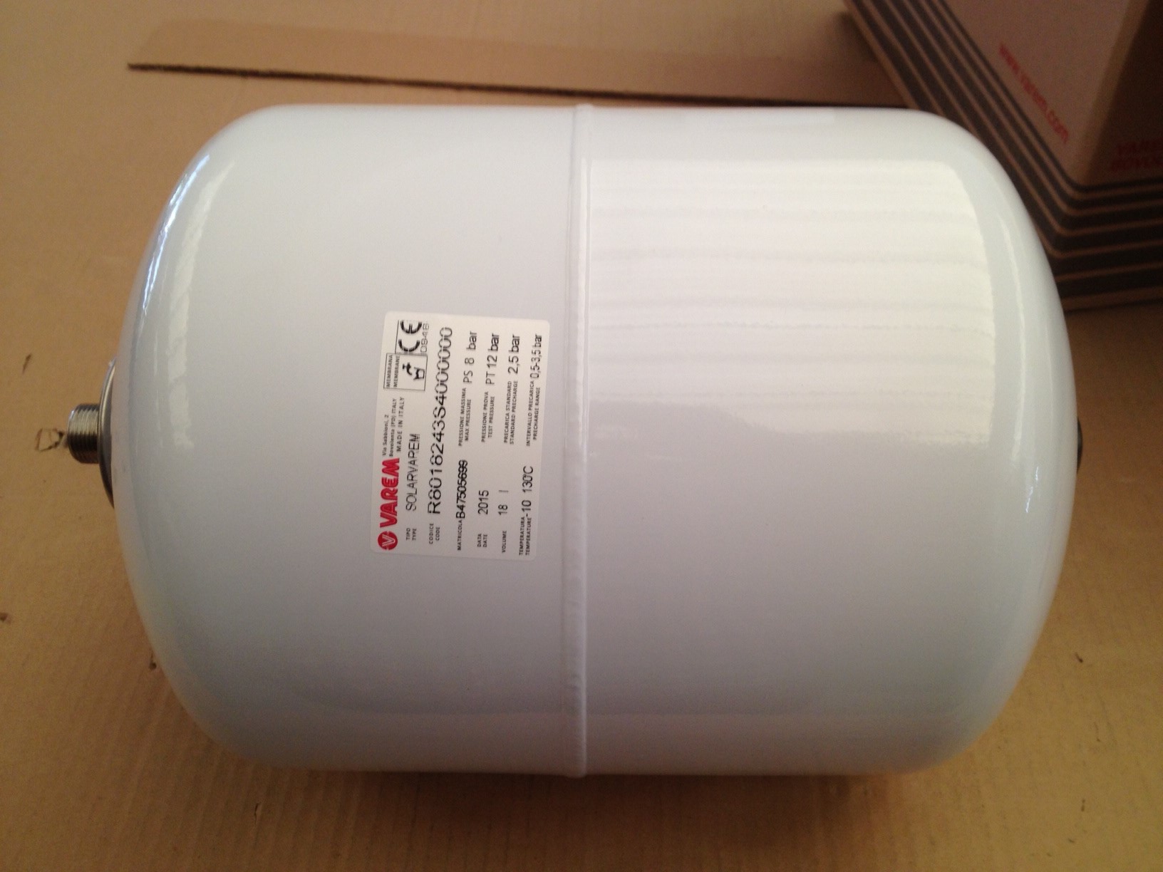 VASO DI ESPANSIONE SOLARVAREM 18 LITRI 3/4"