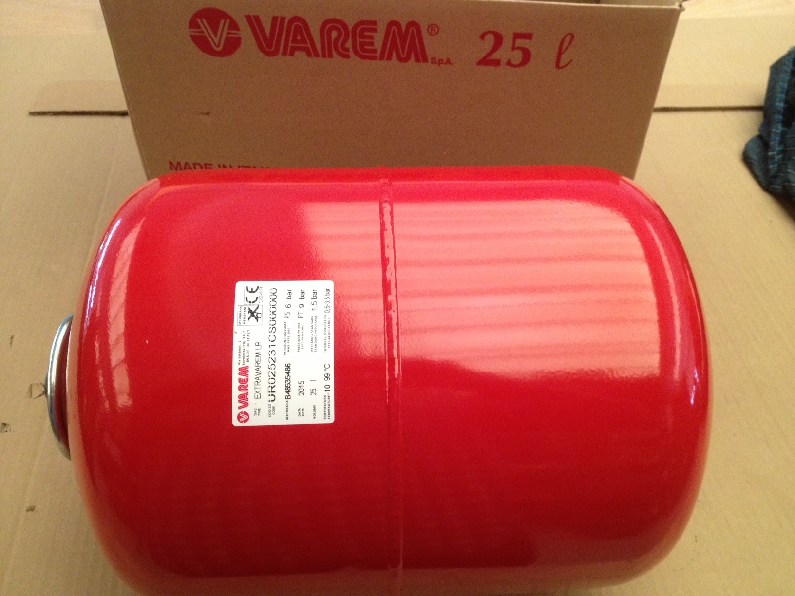 VASO DI ESPANSIONE RISCALDAMENTO EXTRAVAREM LR CE LITRI 25 3/4"