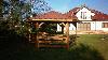 GAZEBO ESAGONALE IN LEGNO MASSICCIO COLORE NOCE MISURE MT. 3 X 3